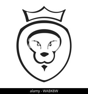 Vector illustration. Lion King icône dans télévision style et formes géométriques. Illustration de Vecteur