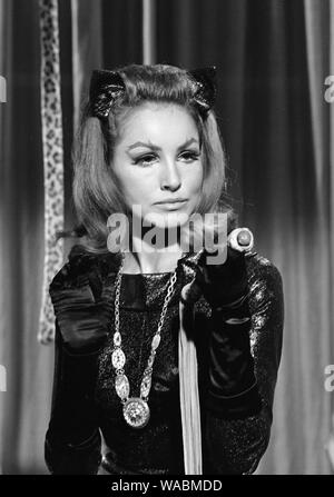 Julie Newmar, en caractère comme Catwoman dans une publicité photo pour 'Batman' série télé, vers 1967, 20e numéro de référence de dossier 33848-131Télévision THA Banque D'Images