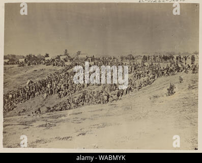 Prisonniers des Confédérés à Belle Plaine, capturés à Spotsylvania, 12 mai 1864 Banque D'Images