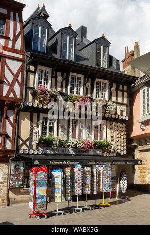 Quimper. Maisons à colombages dans la ville médiévale. Département du Finistère. Bretagne. France Banque D'Images