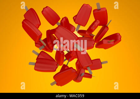 Rendu 3D illustration de glace à la fraise. Banque D'Images