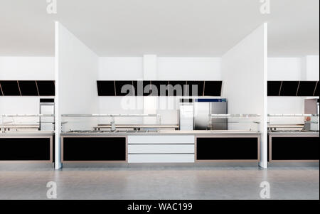 Stand alimentaire vide sans le logo et le nom du vendeur dans un food hall, modèle, rendu 3D, 3d illustration Banque D'Images