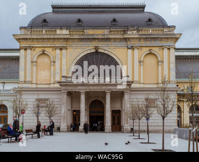 Entrée de la gare Keleti de Budapest. Banque D'Images