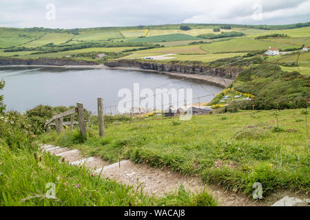 Kimmeridge Bay sur la côte jurassique un site du patrimoine mondial dans le Dorset, Angleterre, RU Banque D'Images