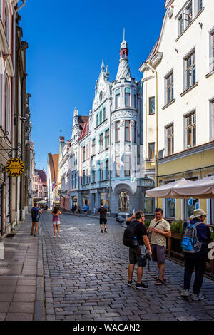 Les Reichmann - maison Art Nouveau dans la rue Pikk, Tallinn, Estonie le 21 juillet 2019 Banque D'Images