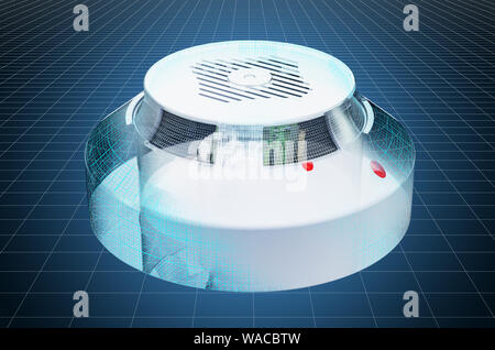 3d visualisation cad modèle de détecteur de fumée, de renouveau. Le rendu 3D Banque D'Images