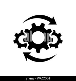 L'icône de processus dans le style plate on white Illustration de Vecteur