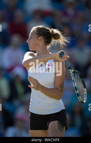 2016 International Aegon, Eastbourne, Angleterre - Karol'na Pliskova de République tchèque en action contre Johanna Konta de Grande-Bretagne. Vendredi, 24 juin, Banque D'Images