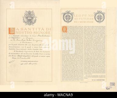 Document bij de Pauselijke onderscheiding Pro Ecclesia et Pontifice van Pierre Cuypers Cuypershuis 0481 A (gauche). Banque D'Images