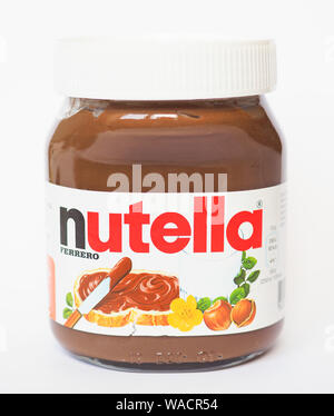 ALBA, ITALIE - circa 2019 AOÛT : Nutella Ferrero Banque D'Images