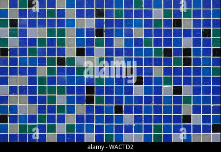 Carreaux de mosaïque bleue. La texture de fond. Banque D'Images