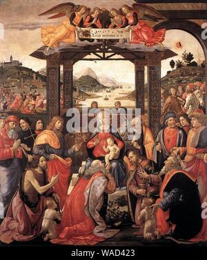 Domenico Ghirlandaio, adorazione dello Spedale degli Innocenti. Banque D'Images