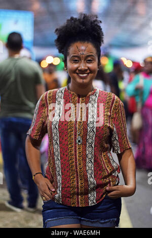 Bord à 2019 Festival de Música del Pacifico Petronio Alvarez à Cali, Colombie Banque D'Images