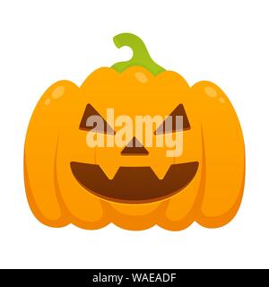 Orange citrouille halloween effrayant avec expression visage grimace Illustration de Vecteur