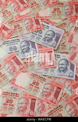 Full frame of Indian banknotes Banque D'Images