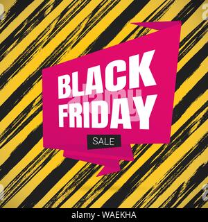 Le vendredi noir vente d'inspiration poster, Big Pink Ribbon banner Illustration de Vecteur