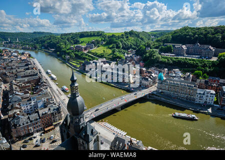 Vue aérienne de la ville de Dinant, Belgique Banque D'Images