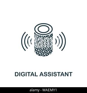 Icône de contour de Digital Assistant. Design créatif de la collection d'icônes de périphériques intelligents. Icône de contour de l'assistant numérique Premium. Pour la conception Web, les applications Illustration de Vecteur