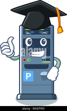 Distributeur automatique parking diplôme la forme de dessin animé Illustration de Vecteur