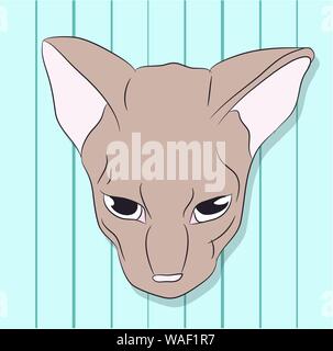Vector illustration, portrait d'un chat, arrière-plan lumineux, vector Illustration de Vecteur