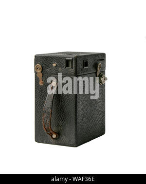 Le vieux cuir # 3 photo Kodak Brownie camerabox. La verticale Banque D'Images
