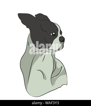 Bouledogue français, à la recherche dans le côté, vector Illustration de Vecteur