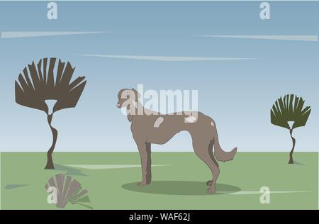 Chien sur la nature, la couleur, le vecteur, à l'extérieur Illustration de Vecteur