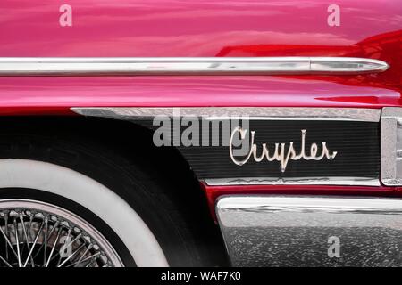Détail d'une Chrysler, Oldtimer Festival golden oldies, Krofdorf-Gleiberg, Hesse, Allemagne Banque D'Images