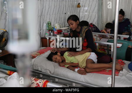 Dhaka, Bangladesh - 24 août 2019 : Le nombre d'enfants souffrant de la dengue à la Sainte Famille de l'hôpital du Croissant-Rouge à Dhaka, au Bangladesh. Banque D'Images