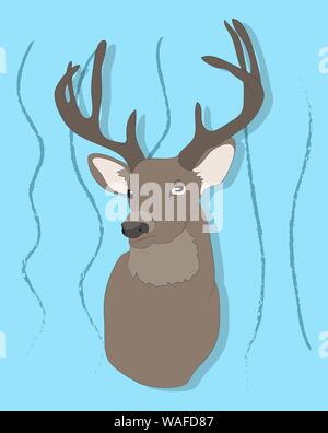 Vector illustration portrait d'un cerf sur un fond coloré, vector Illustration de Vecteur