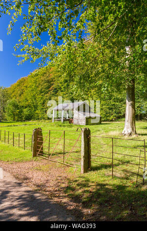 Le 1870 Maentwrog haybarn à St Fagans Musée National de l'histoire du pays de Galles, Cardiff, Pays de Galles, Royaume-Uni Banque D'Images