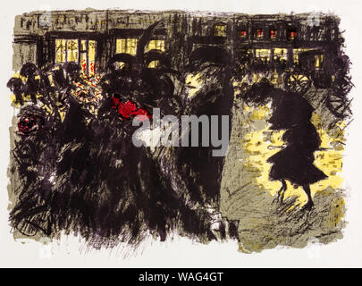 Pierre Bonnard, certains aspects de la vie parisienne, la place au soir, imprimer, 1899 Banque D'Images