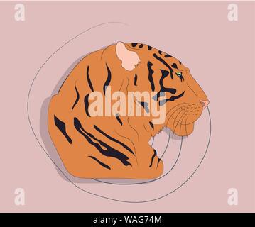 Portrait d'un tigre sur un arrière-plan, vector Illustration de Vecteur