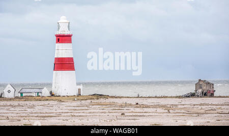 Orfordness Phare sur Orford Ness National Nature Reserve, Orford, Suffolk, Angleterre, RU Banque D'Images