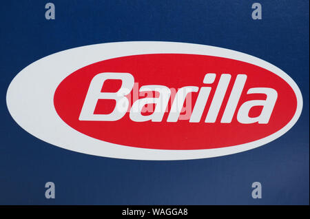 Parme, Italie - circa 2019 AOÛT : Barilla sign Banque D'Images