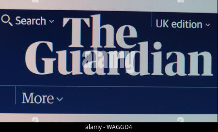 Londres, UK - circa 2019 août : Le journal The Guardian website Banque D'Images