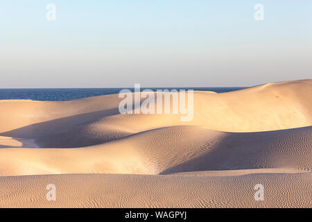 Dunes blanches le long de la côte, Al Khaluf, Oman, Middle East Banque D'Images