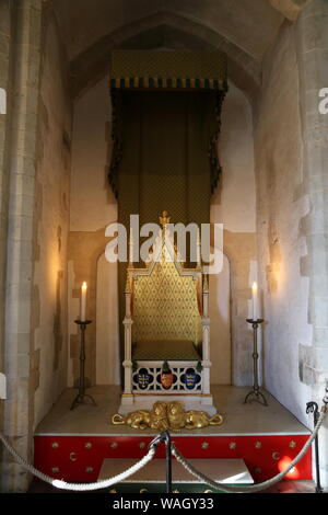 Henry III à baldaquin du trône (réplique), Wakefield Tower, Tour de Londres, ville de Londres, Angleterre, Grande-Bretagne, Royaume-Uni, UK, Europe Banque D'Images