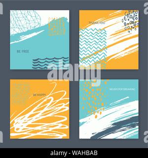 Vector abstract backgrounds peint à la main avec du texte Illustration de Vecteur