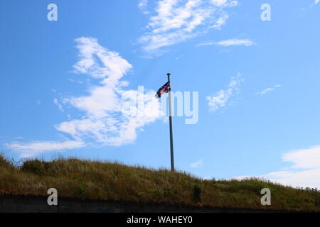L'Union Jack vole sur la colline de la Citadelle Banque D'Images