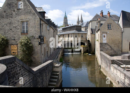 Canal de Bayeux et dans des ruelles Banque D'Images