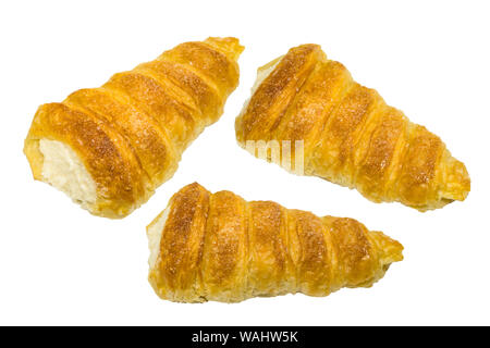 Crème fraîches maison corne isolated on white with clipping path Banque D'Images