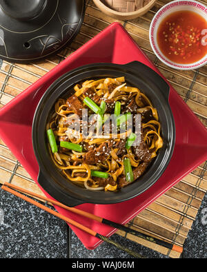 Beef chow fun. Cantonais Sauté de nouilles. Chinese Food Banque D'Images