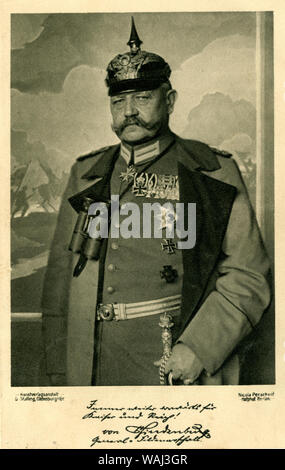 Paul von Hindenburg (1847-1934), avec manuscrit : l'avant et vers l'avant pour l'empereur et l'Empire ! Von Hindenburg, Maréchal Général , Nicola Perscheid (, ) Banque D'Images