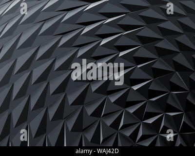 Résumé Contexte géométrique noir avec motif maille triangulaire, rendu 3d illustration Banque D'Images