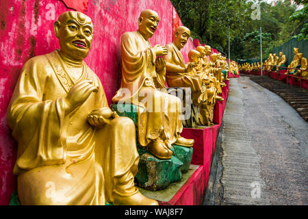 Dix mille bouddhas Monastery, Sha Tin, Hong Kong, Chine. Banque D'Images