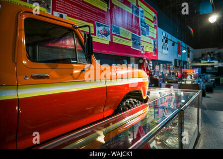 Canada, Québec, Berthierville. Musée Gilles Villeneuve, coureur automobile légendaire dédié à Gilles Villeneuve et son frère Jacques, camionnette Ford Banque D'Images