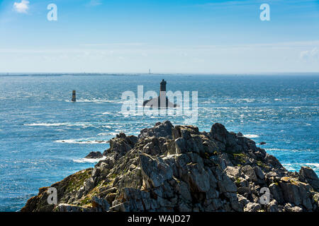 Cap Sizun, Pointe du Raz, l'océan Atlantique. Département du Finistère. Bretagne. France Banque D'Images