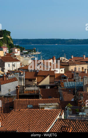 Les toits, Piran, Slovénie. Banque D'Images