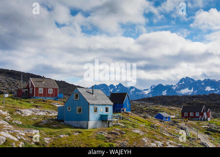 Le Groenland. Itilleq. Maisons colorées. Banque D'Images